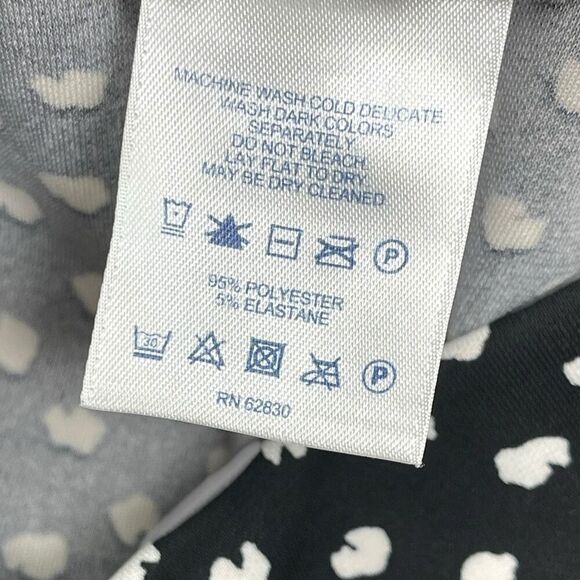 Lands’ End Black White Animal Print Dot A-Line Knee Length Skirt Women’s Size M - Picture 10 of 11